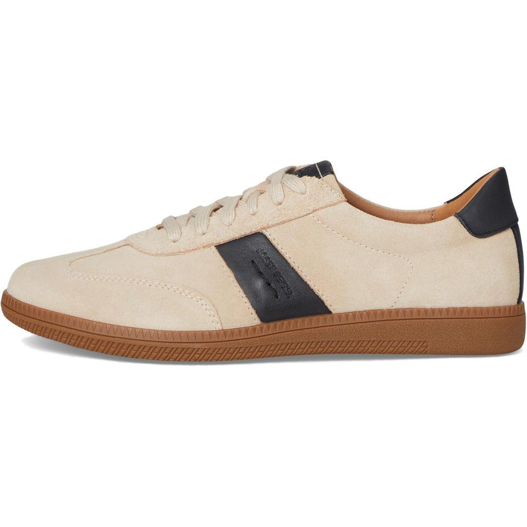 Josef Seibel Womens Joleen 01 Suede Sneakers Size EU 38 US 7.5 Beige Black NIB