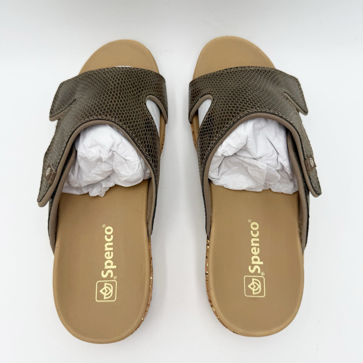 Spenco Womens Camille Wedge Sandals Size 8.5 Wide Brown NIB