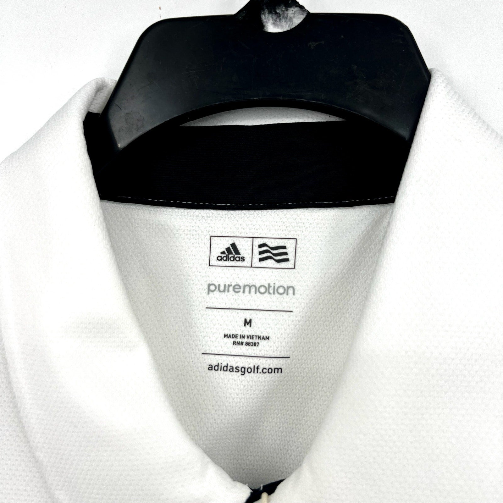 ADIDAS Men's Puremotion Colorblock 3-Stripes Polo Shirt Medium White Black NWT