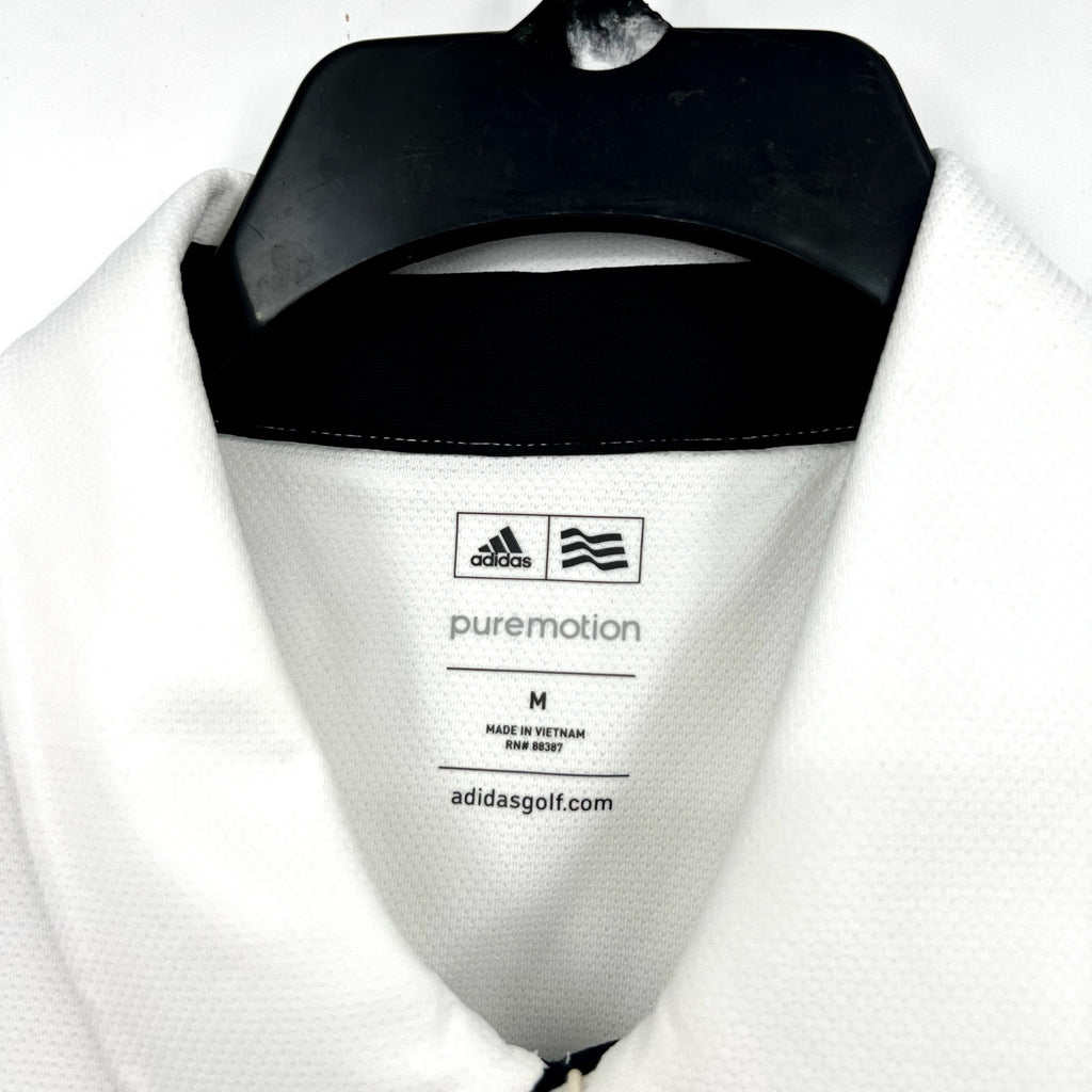 ADIDAS Men's Puremotion Colorblock 3-Stripes Polo Shirt Medium White Black NWT