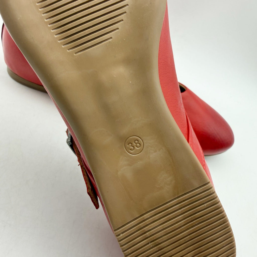 Miz Mooz Womens Kiki Mary Jane Flats EU 38 US 7.5-8 Red Leather NIB