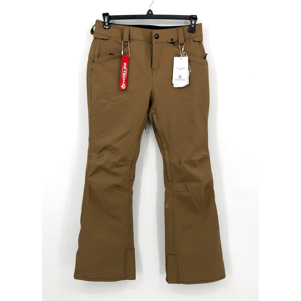 VOLCOM Womens Species Snowboard Pants Medium Brown Tan Stretch Waterproof NWT