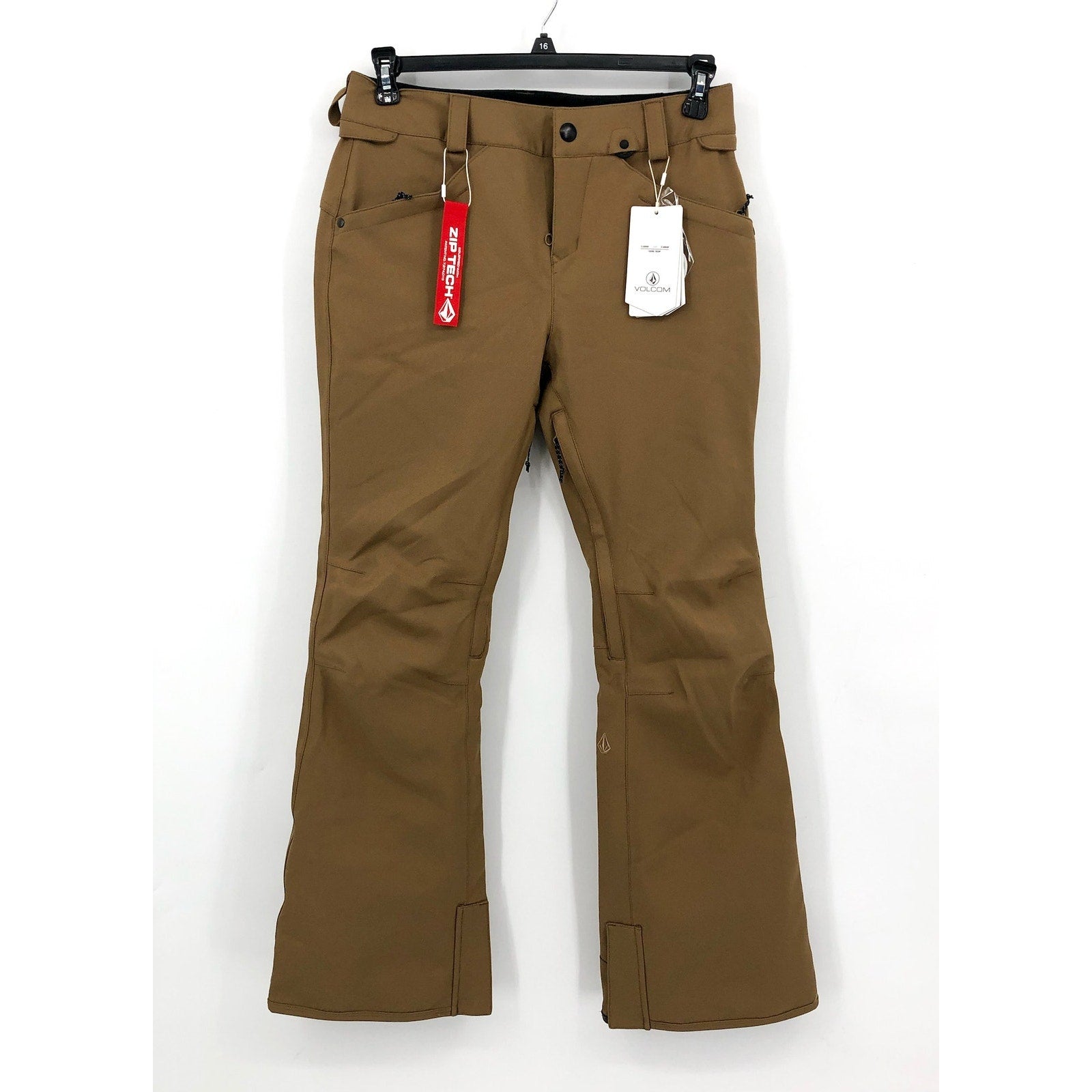 VOLCOM Womens Species Snowboard Pants Medium Brown Tan Stretch Waterproof NWT