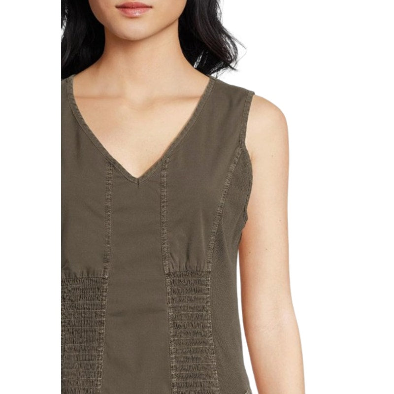 XCVI WEARABLES Gibbon Tank Dress Small Olive Green Sleeveless V Neck NWT