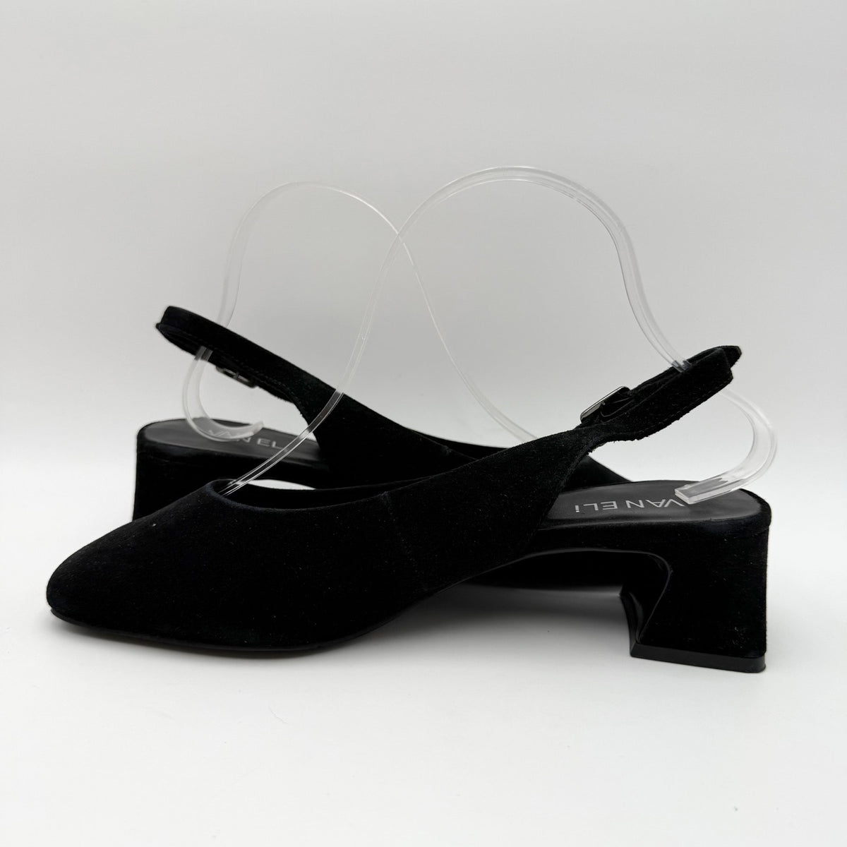 Vaneli Womens Darsy Slingback Heels Size 8 Wide Black Suede NIB