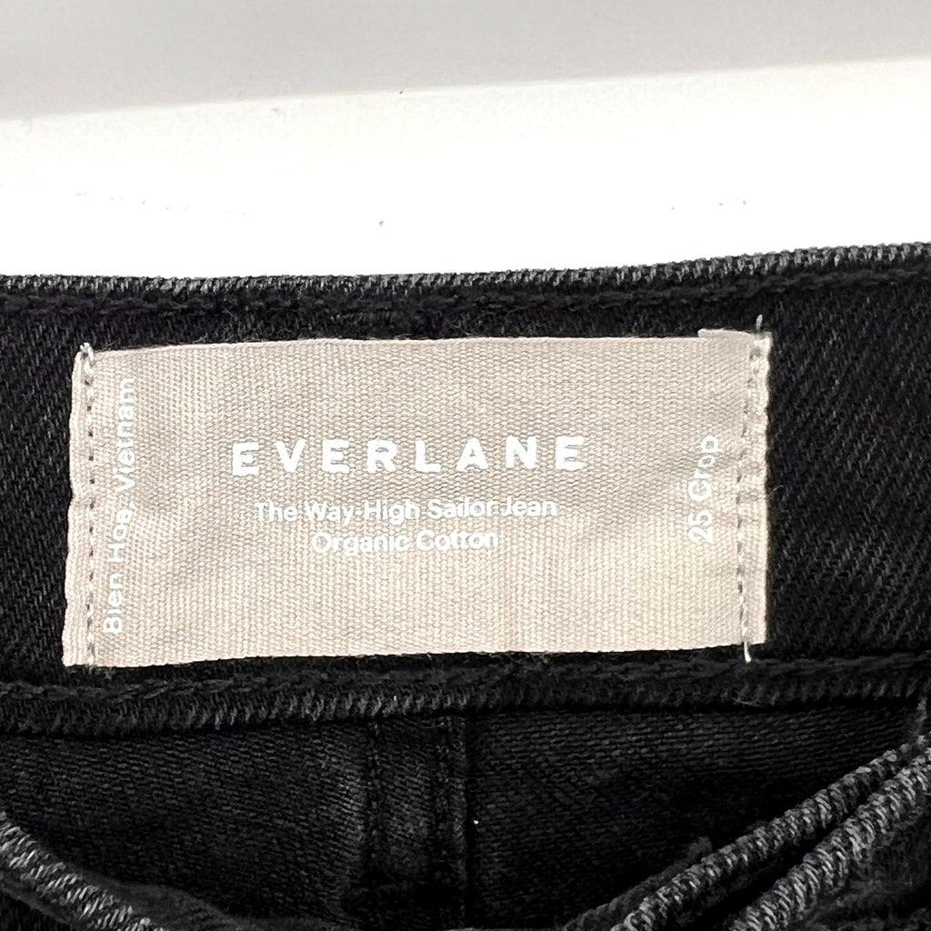 EVERLANE Womens Way-High Sailor Jeans Size 25 US 0 Crop Coal Black Wide Leg NWT