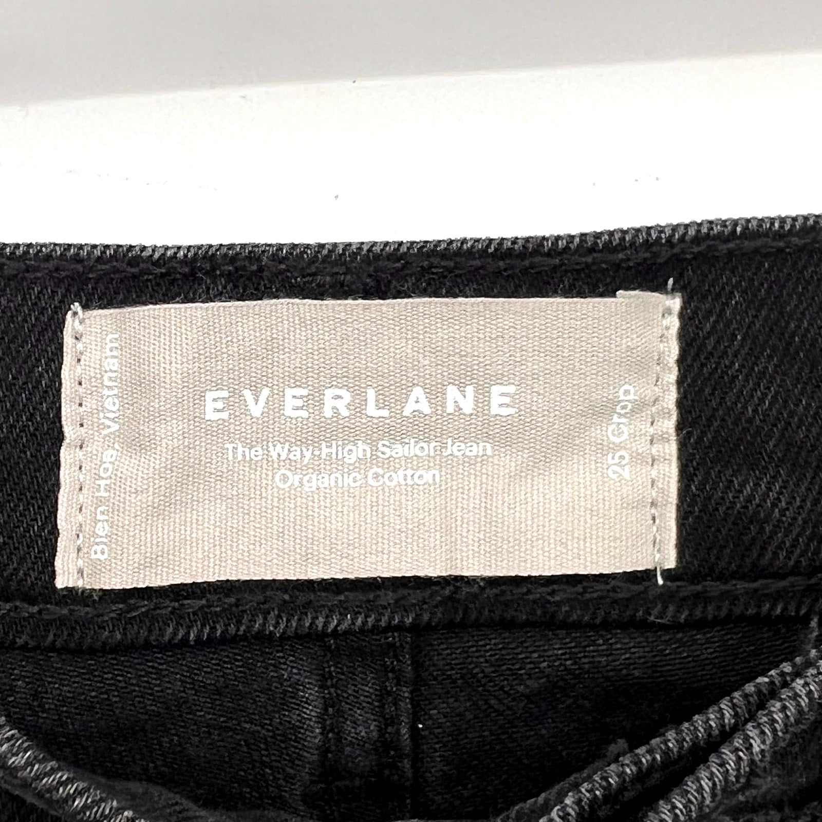EVERLANE Womens Way-High Sailor Jeans Size 25 US 0 Crop Coal Black Wide Leg NWT