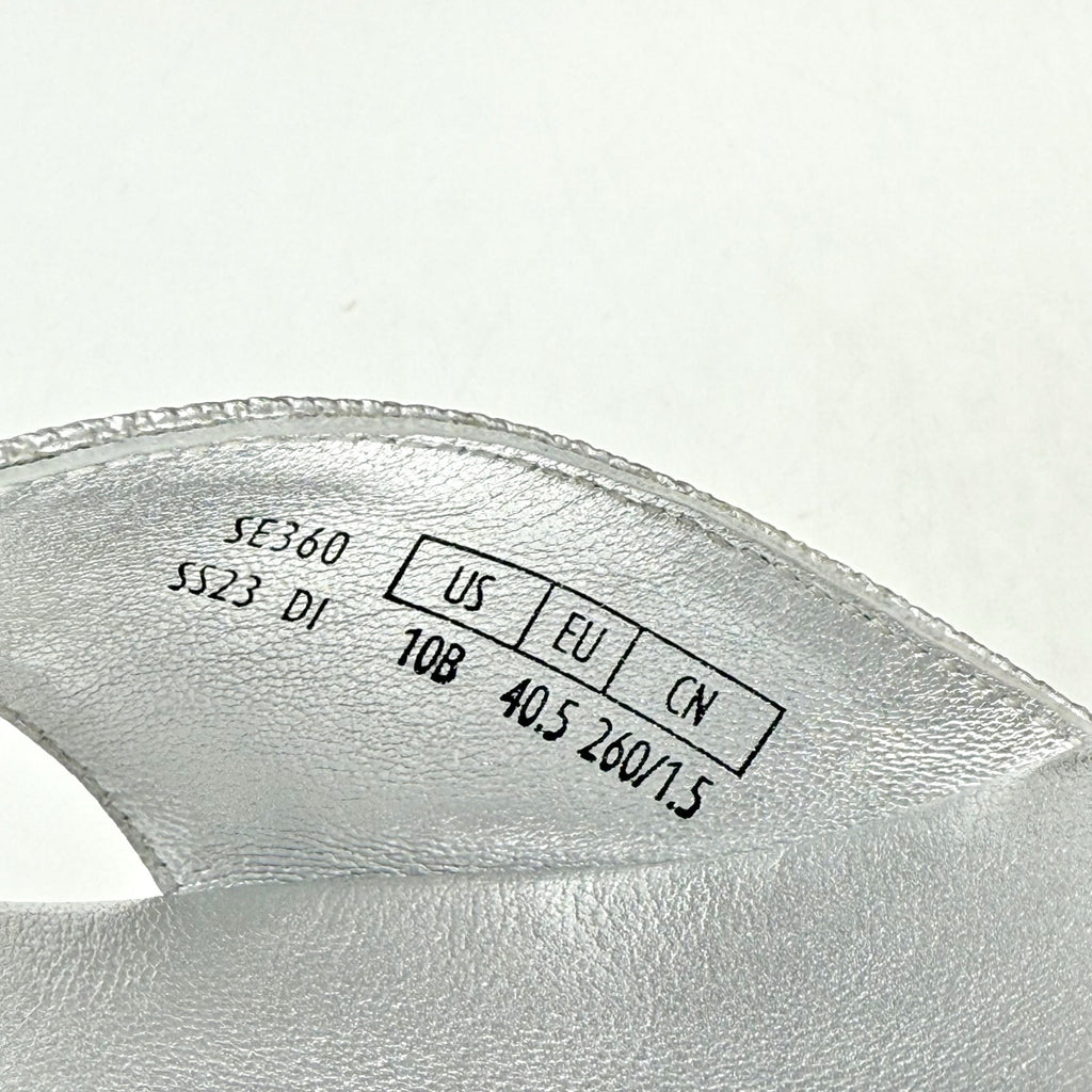 Stuart Weitzman Mirela II Espadrille Wedge Sandals Size 10 B Silver Leather NIB