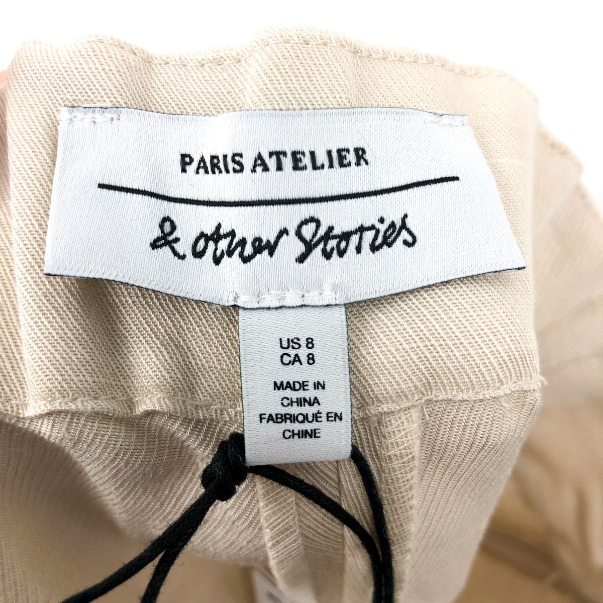 & Other Stories Women's Wide Leg Pants Size 8 Light Beige Linen Blend NWT