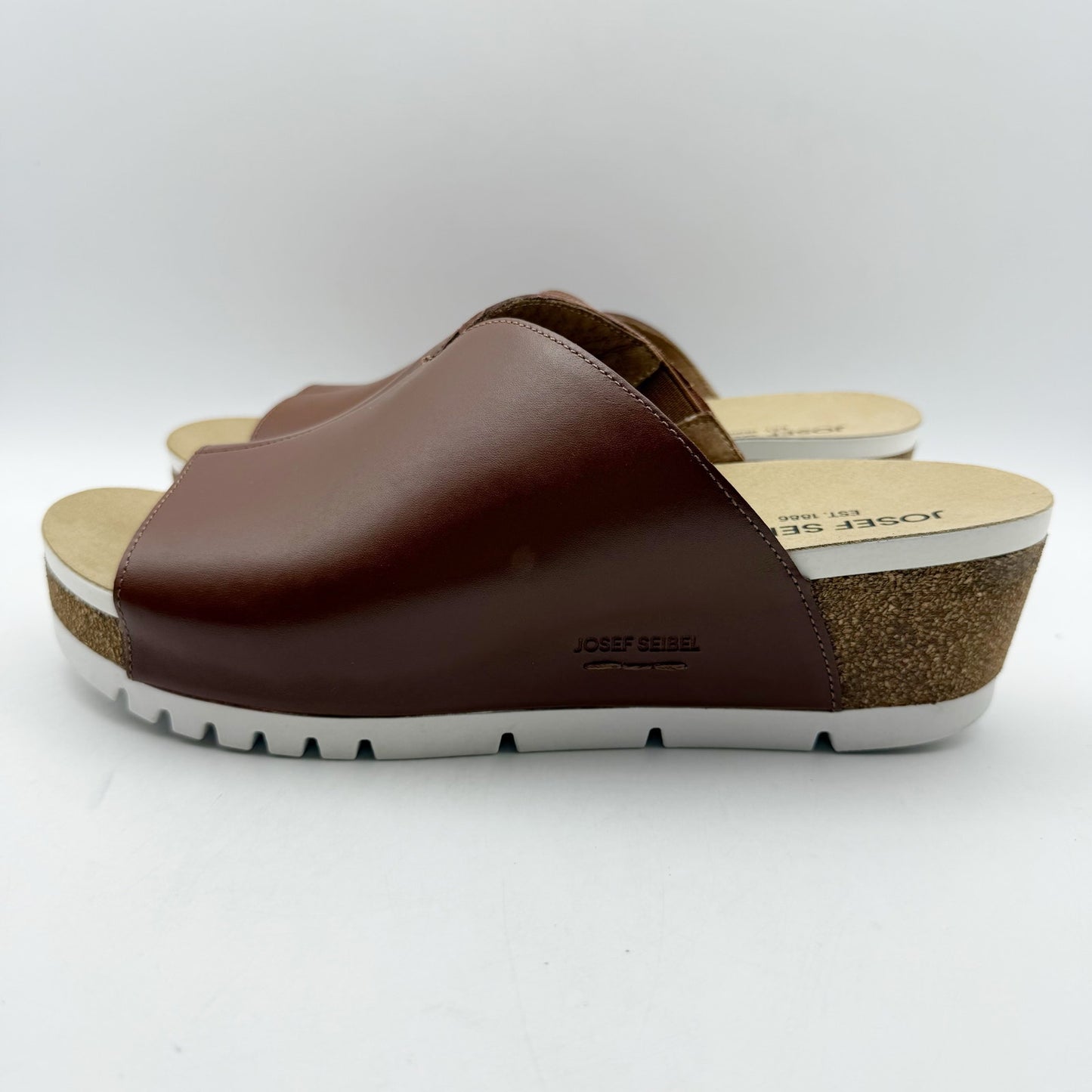 Josef Seibel Womens Quinn 01 Platform Sandals EU 42 US 11 Brown Leather NWOB