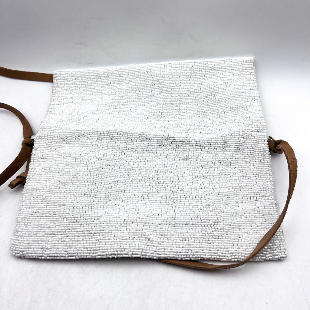 FREE PEOPLE Plus One Embellished Crossbody Bag Small White Boho Purse NWT