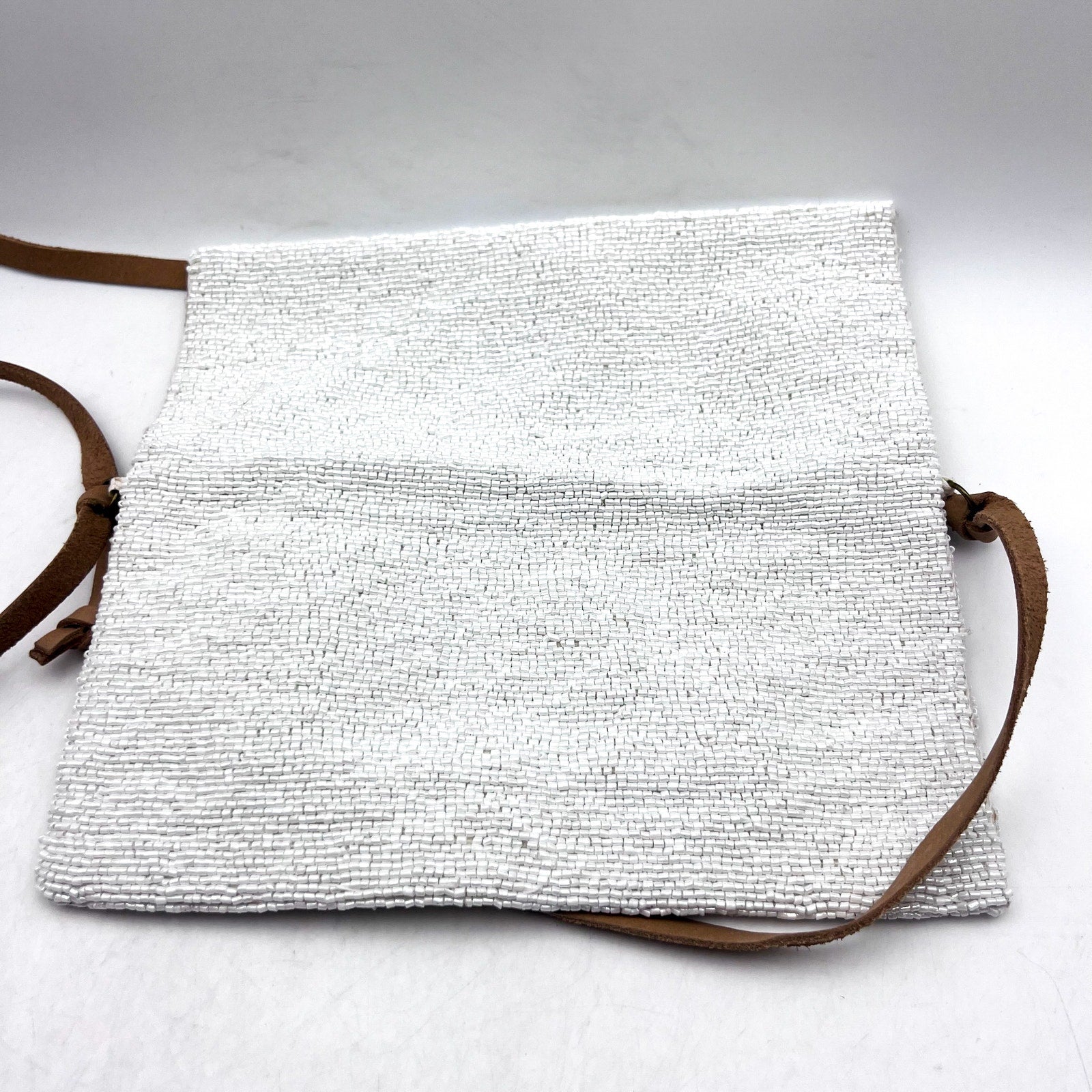 FREE PEOPLE Plus One Embellished Crossbody Bag Small White Boho Purse NWT