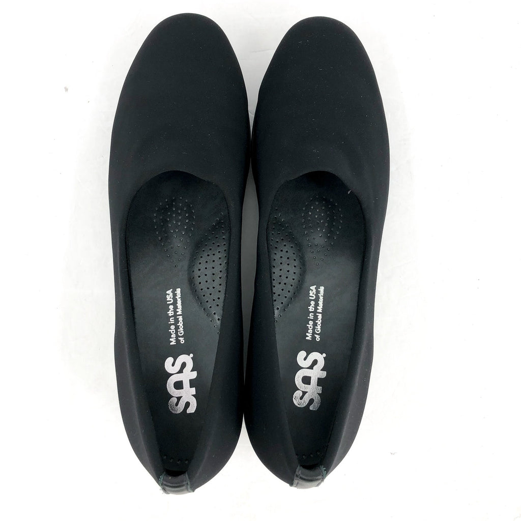 SAS Womens Bliss Wedge Slip On Shoes Size 9.5 SLIM Black Fabric Comfort NIB