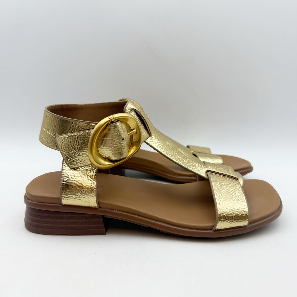 Naturalizer Womens Brandy Sandals US 5 M EU 35 Dark Gold Vegan Leather NWOT