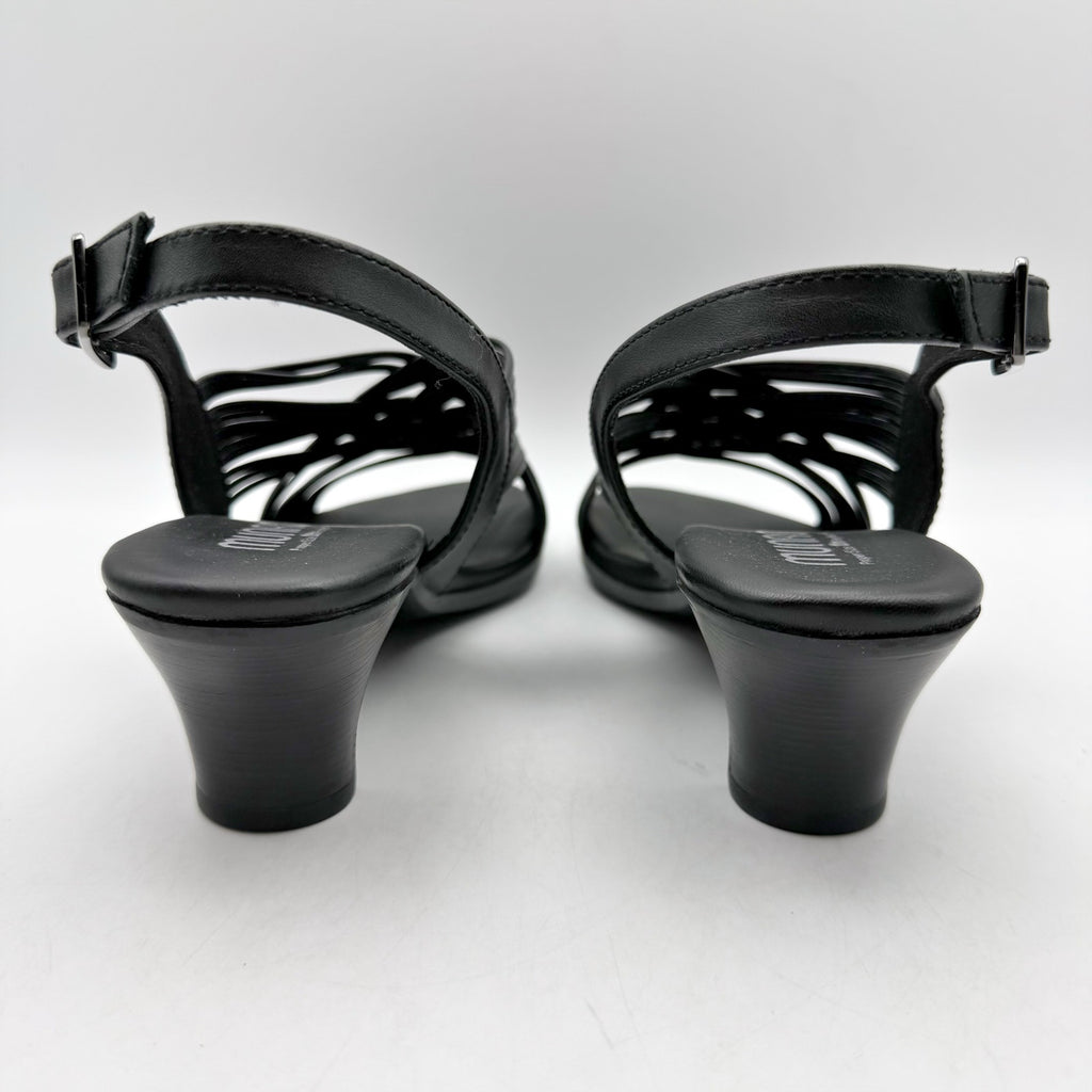 MUNRO Women's Marianna Heel Sandals Size 11 Narrow Black Leather NIB