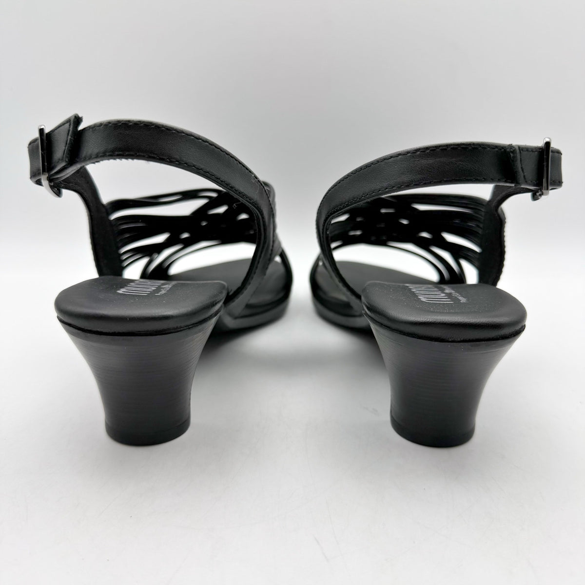 MUNRO Women's Marianna Heel Sandals Size 11 Narrow Black Leather NIB