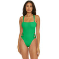 BECCA Baja Mar One Piece Swimsuit Large Green Verde Bow Side Open Back NWT