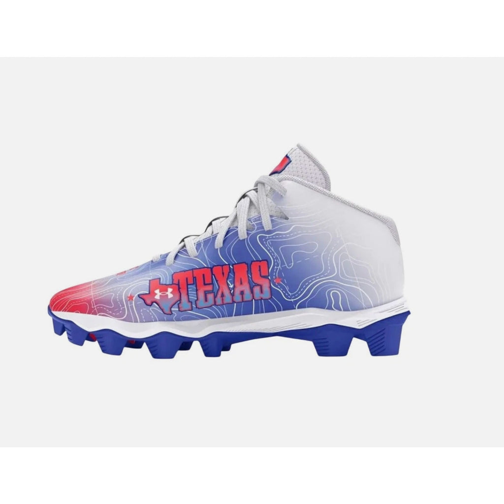 Under Armour Spotlight Fran RM 4 TX Football Cleats KIDS 4 Red White Blue NWOB