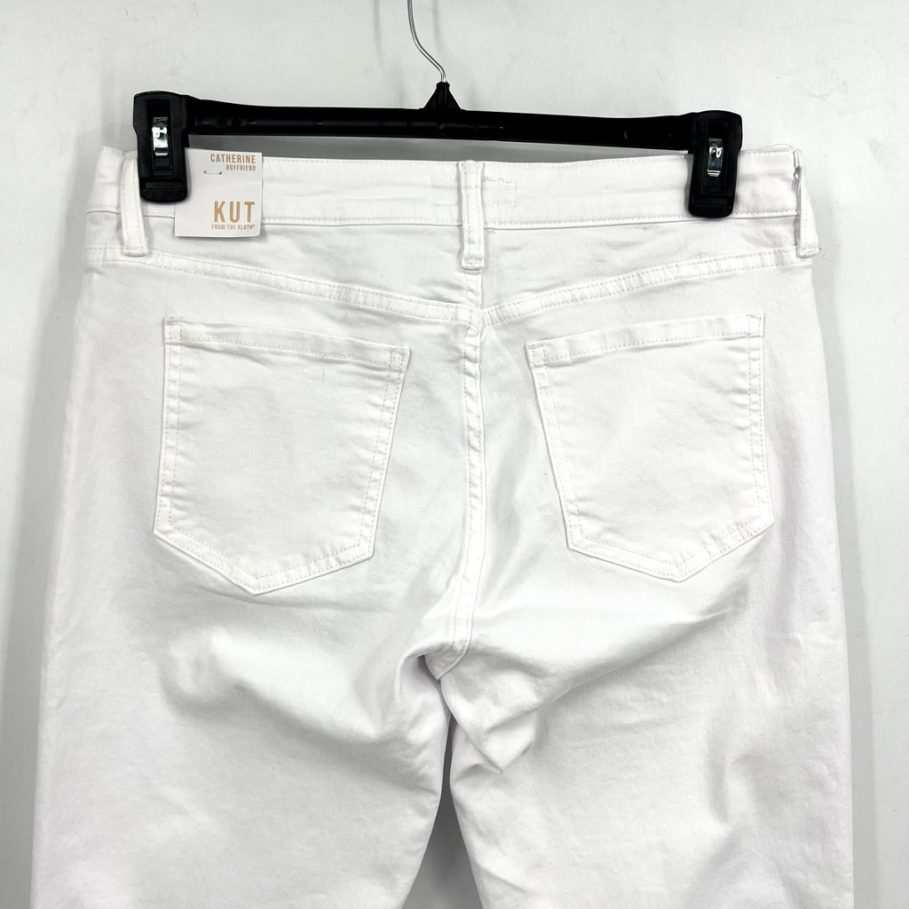 KUT FROM THE KLOTH Womens Catherine Boyfriend Jeans Size 10 Optic White NWT