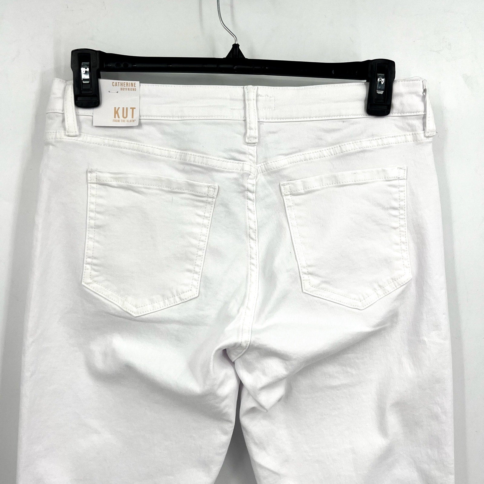 KUT FROM THE KLOTH Womens Catherine Boyfriend Jeans Size 10 Optic White NWT