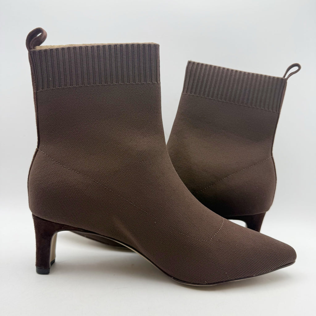 Andre Assous Womens Winter Ankle Boots Size 11 EU 43 Brown Knit NIB