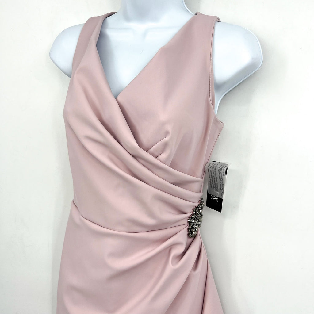 ALEX EVENINGS Womens Cocktail Dress Size 6 Blush Pink Embellished Sleeveless NWT