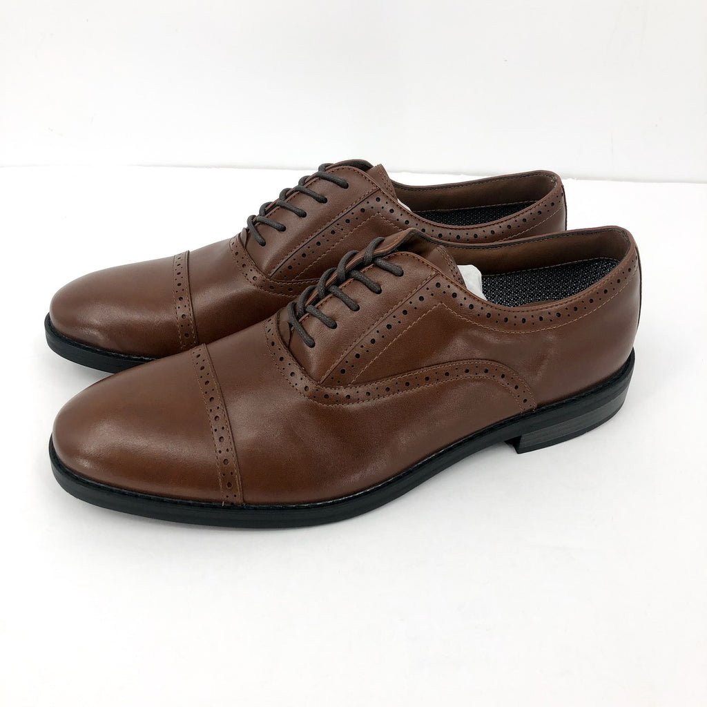 FAIRLANE & SONS Mens Feawin Flex Oxford Shoes Size 13 Tan Brown Leather NWOB