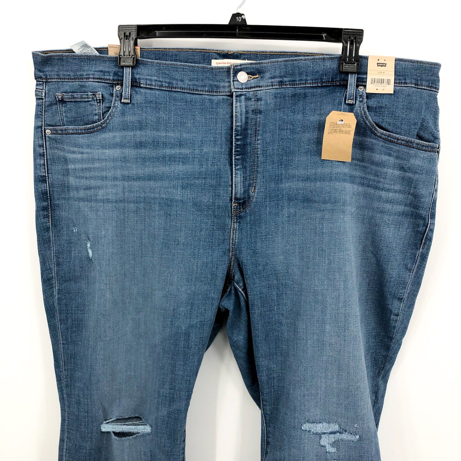 Levi's Womens 724 Slim Straight Jeans 26W Blue Slate Fixer 83737-0016 NWT