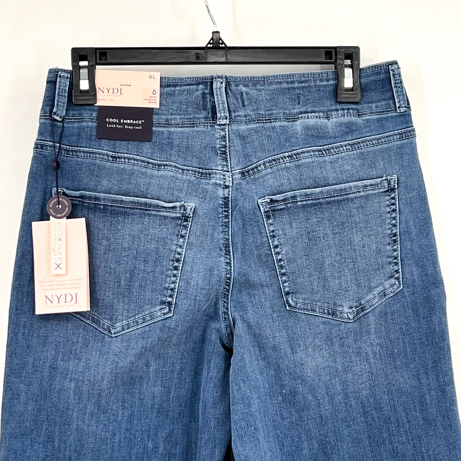 NYDJ Womens Cool Embrace Major Wide Leg Capri Jeans Size 6L Compass Blue NWT
