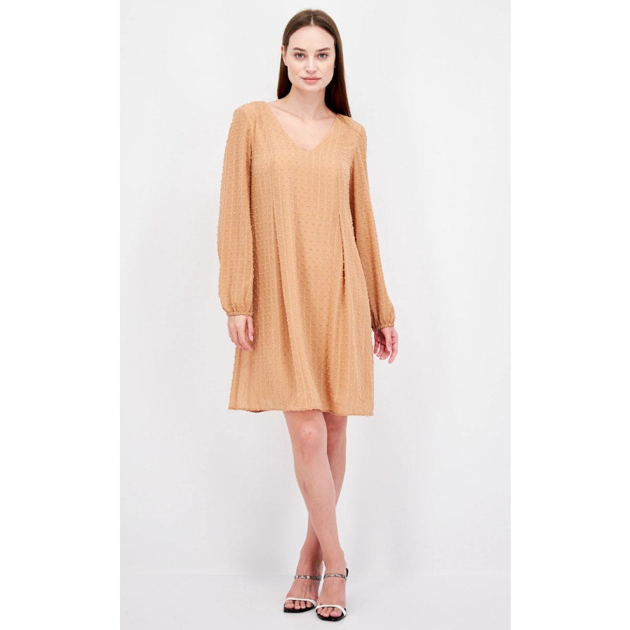 I.N.C. INTERNATIONAL CONCEPTS Chiffon Shift Dress Small Tan Back Tie NWT