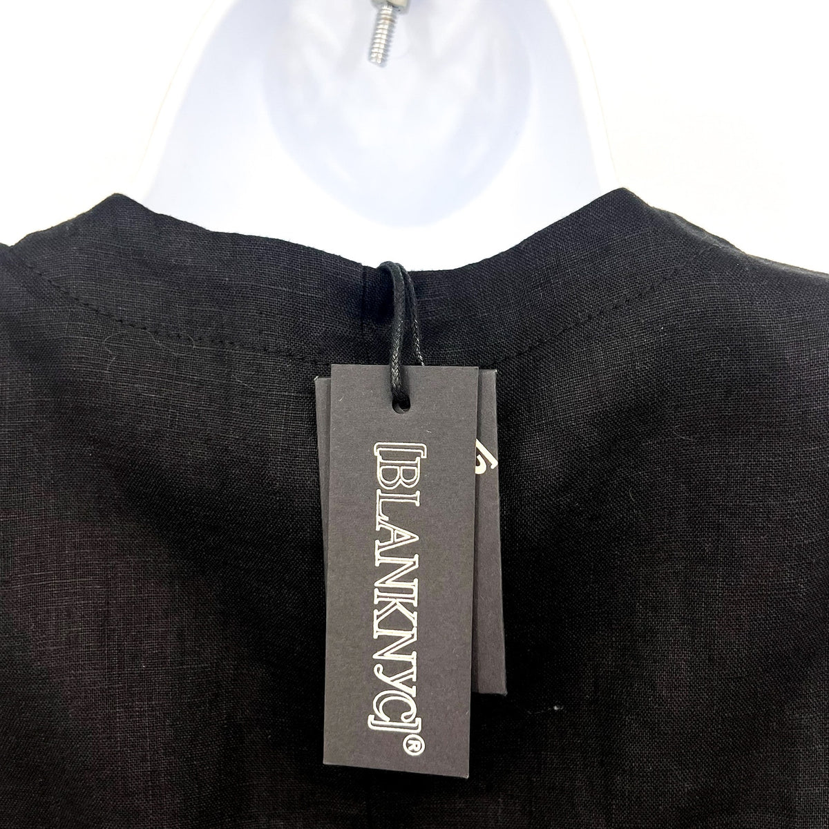 BLANKNYC Women's City Nights Linen Mini Dress Small Black Sleeveless NWT