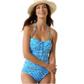 TOMMY BAHAMA Shell Beach Bandini Top Bikini Bottom Medium Blue Island Cays NWT