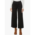 XCVI Women's Atlas Flared Leg Pants Large Black Elastic Waist Frayed Hem NWT
