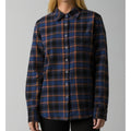 PRANA Women's Golden Canyon Flannel XL Rich Sapphire Blue Plaid Button Shirt NWT