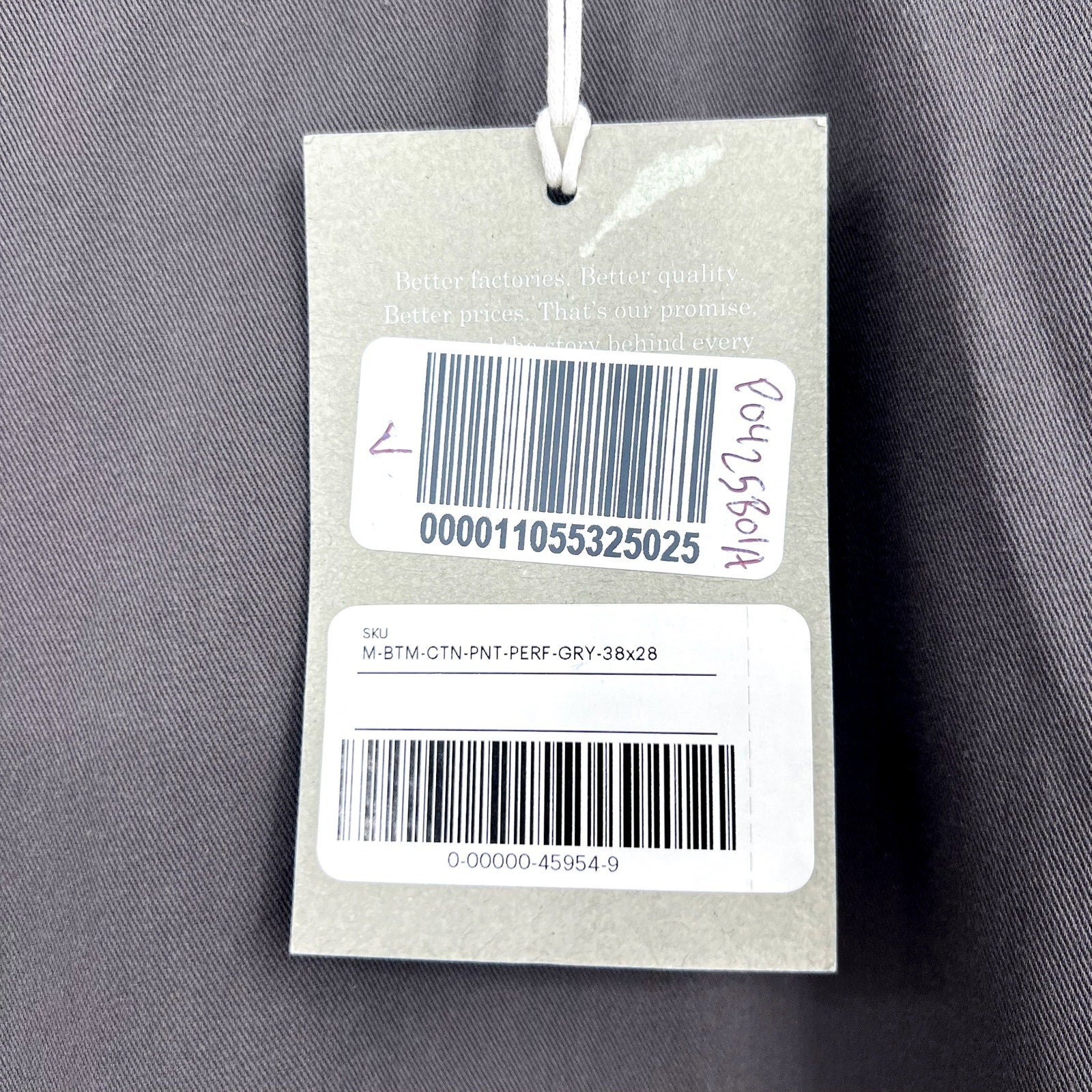 EVERLANE UNIFORM Men's The Performance Chino 38x28 Slate Grey Stretch Pants NWT