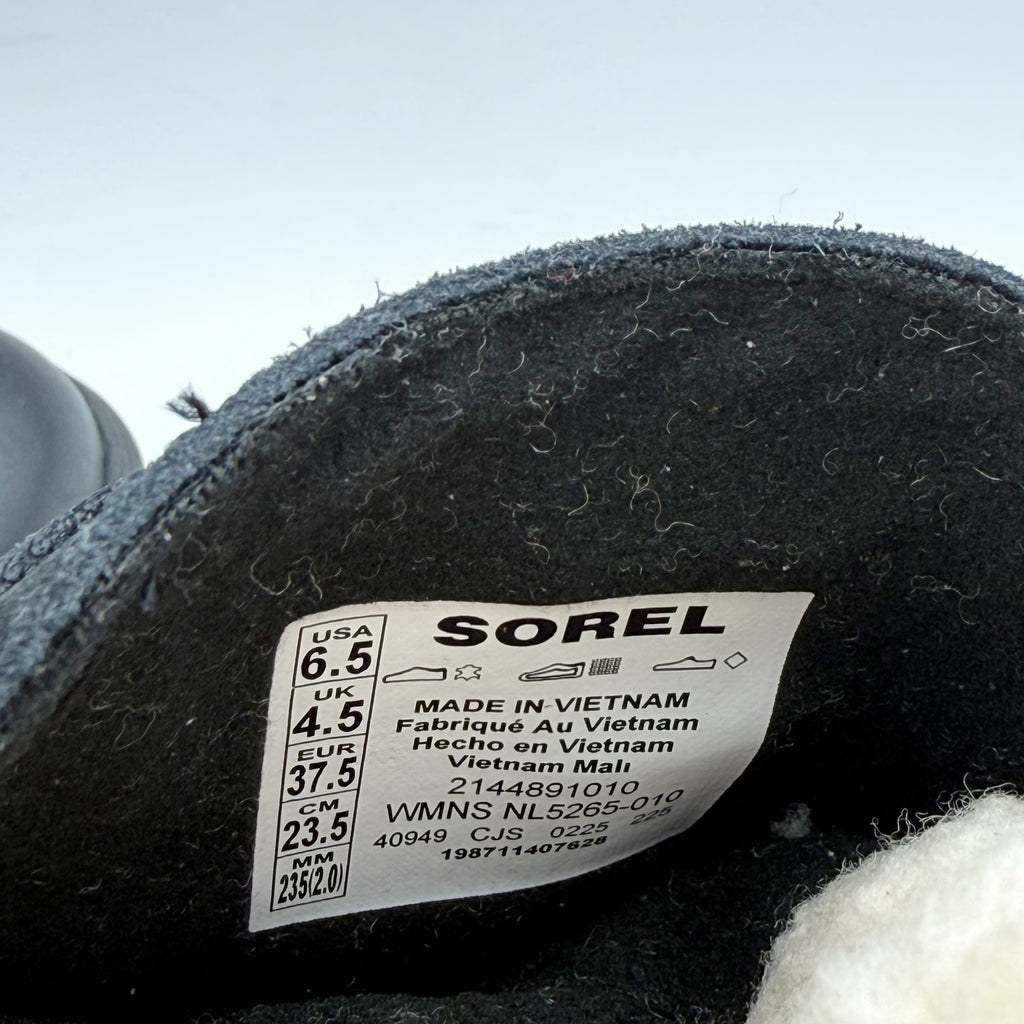 Sorel Womens Joan FRWD Cozy Boots US 6.5 EU 37.5 Black Leather Waterproof NIB