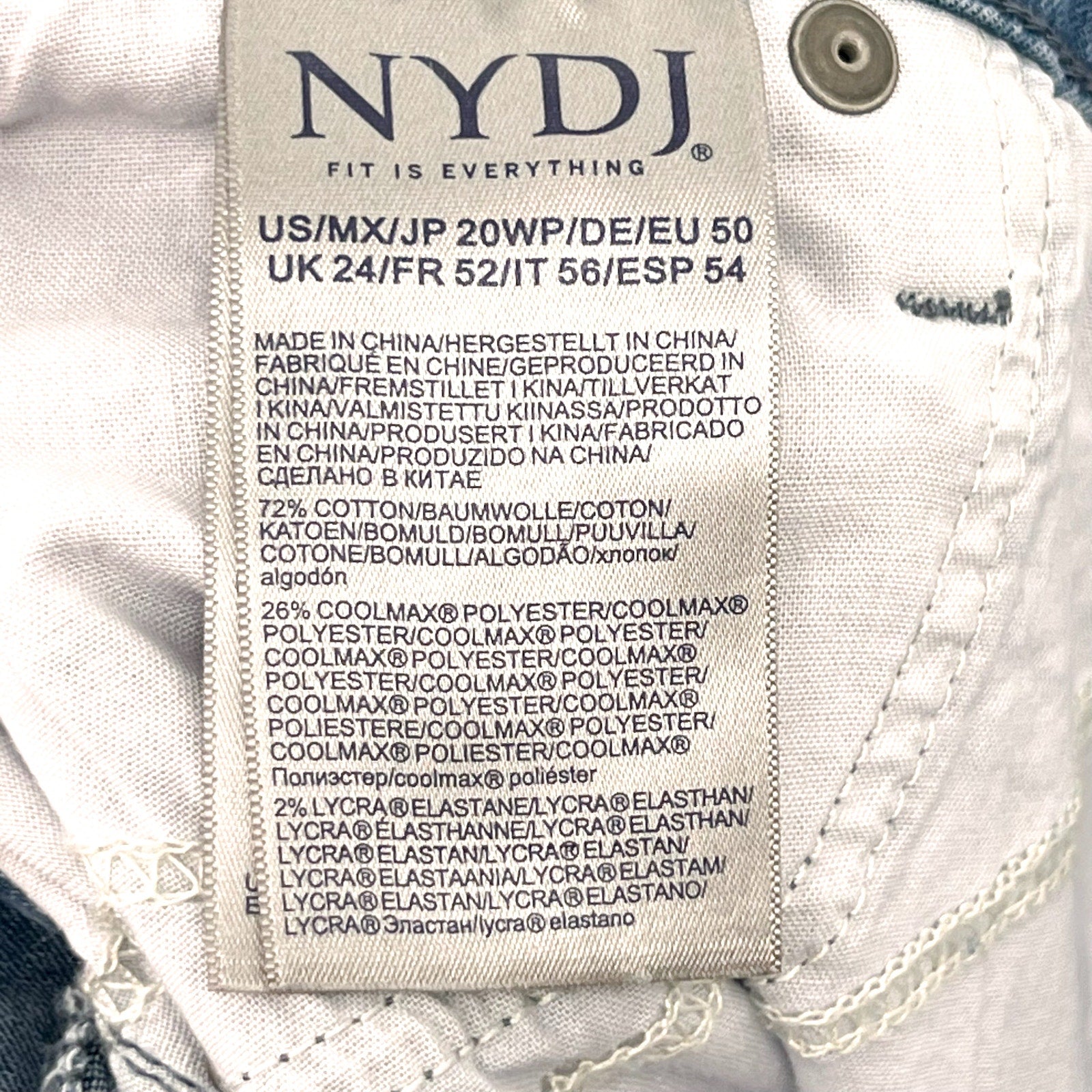 NYDJ Womens Margot Girlfriend Jeans Size 20W Petite Kingston Blue NWT