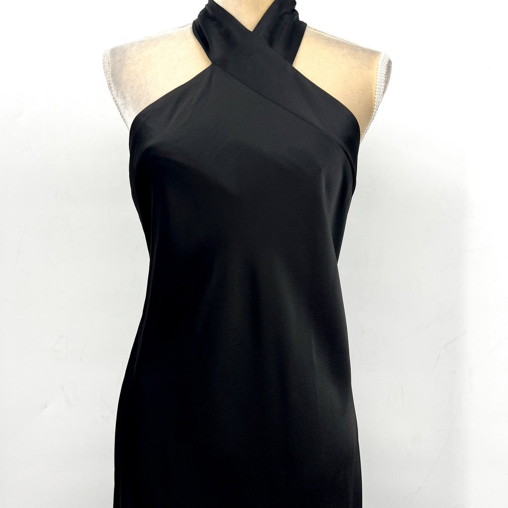LAUREN RALPH LAUREN Satin Charmeuse Cocktail Dress Size 12 Black Halter NWT