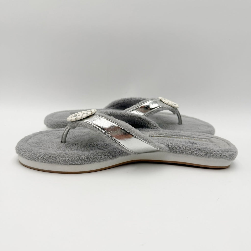 Jack Rogers Womens Rosie Flip Flop Sandals Size 8.5 M Silver Grey NWOB