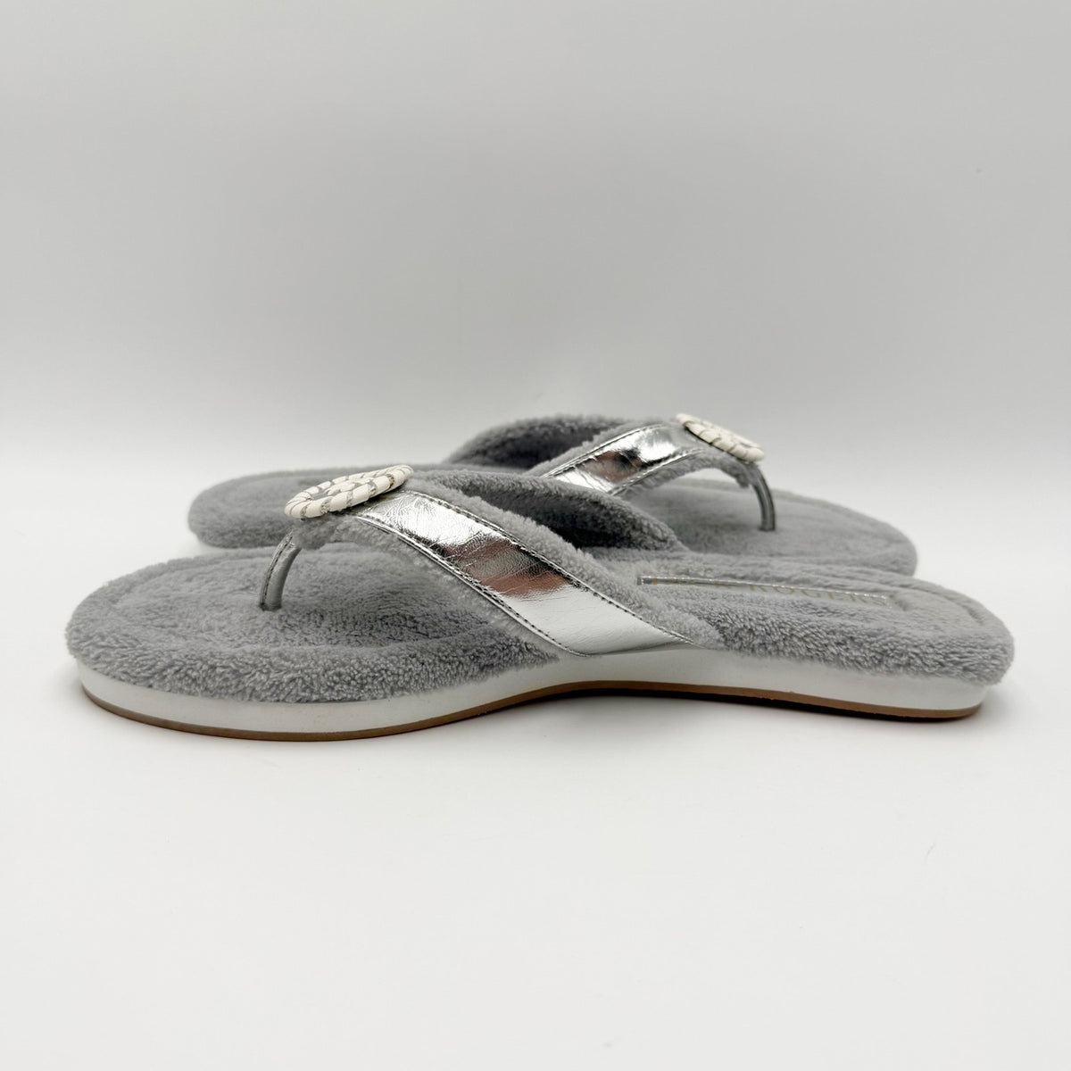 Jack Rogers Womens Rosie Flip Flop Sandals Size 8.5 M Silver Grey NWOB