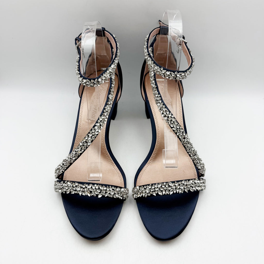 Pnina Tornai for Naturalizer Womens Ahava Heels Size 12 Blue Crystal Sandals NIB