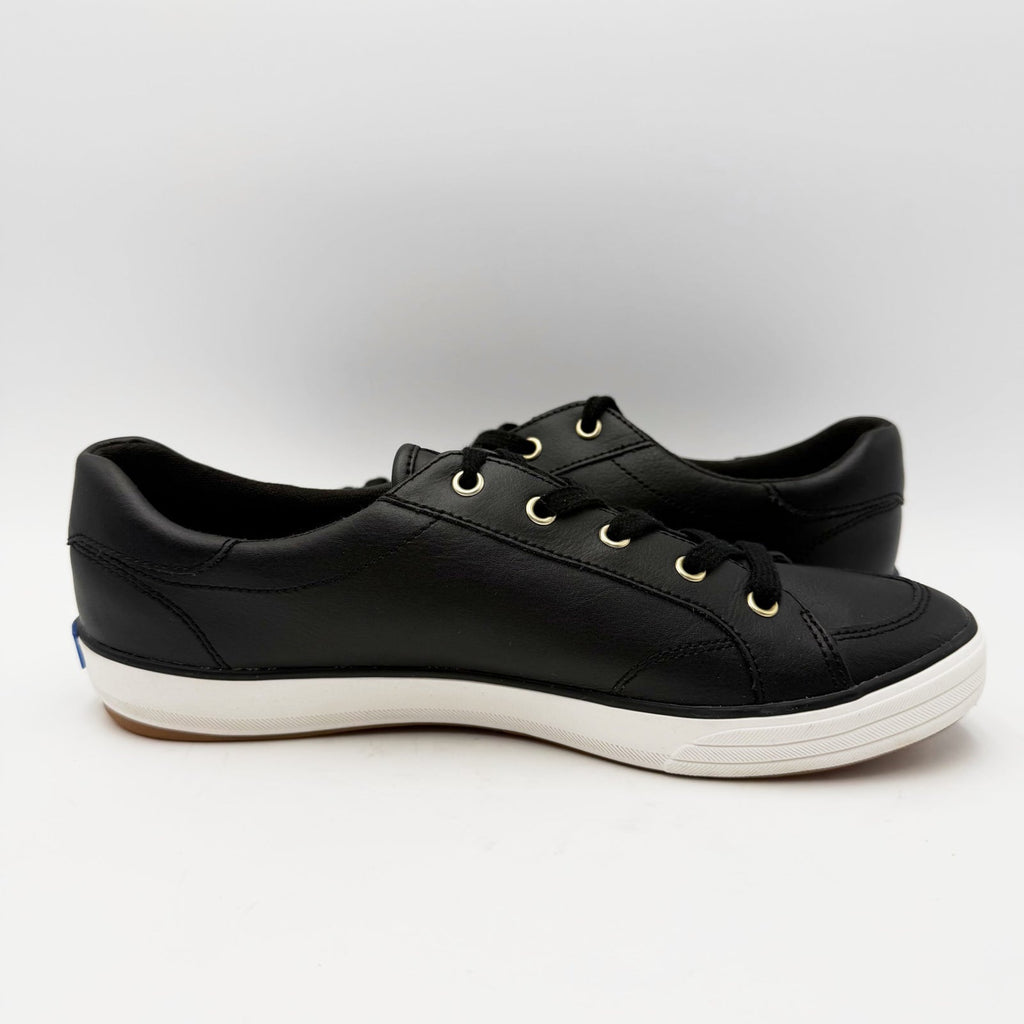 Keds Womens Center III Casual Sneakers Size 9 EU 40 Black Leather NWOB