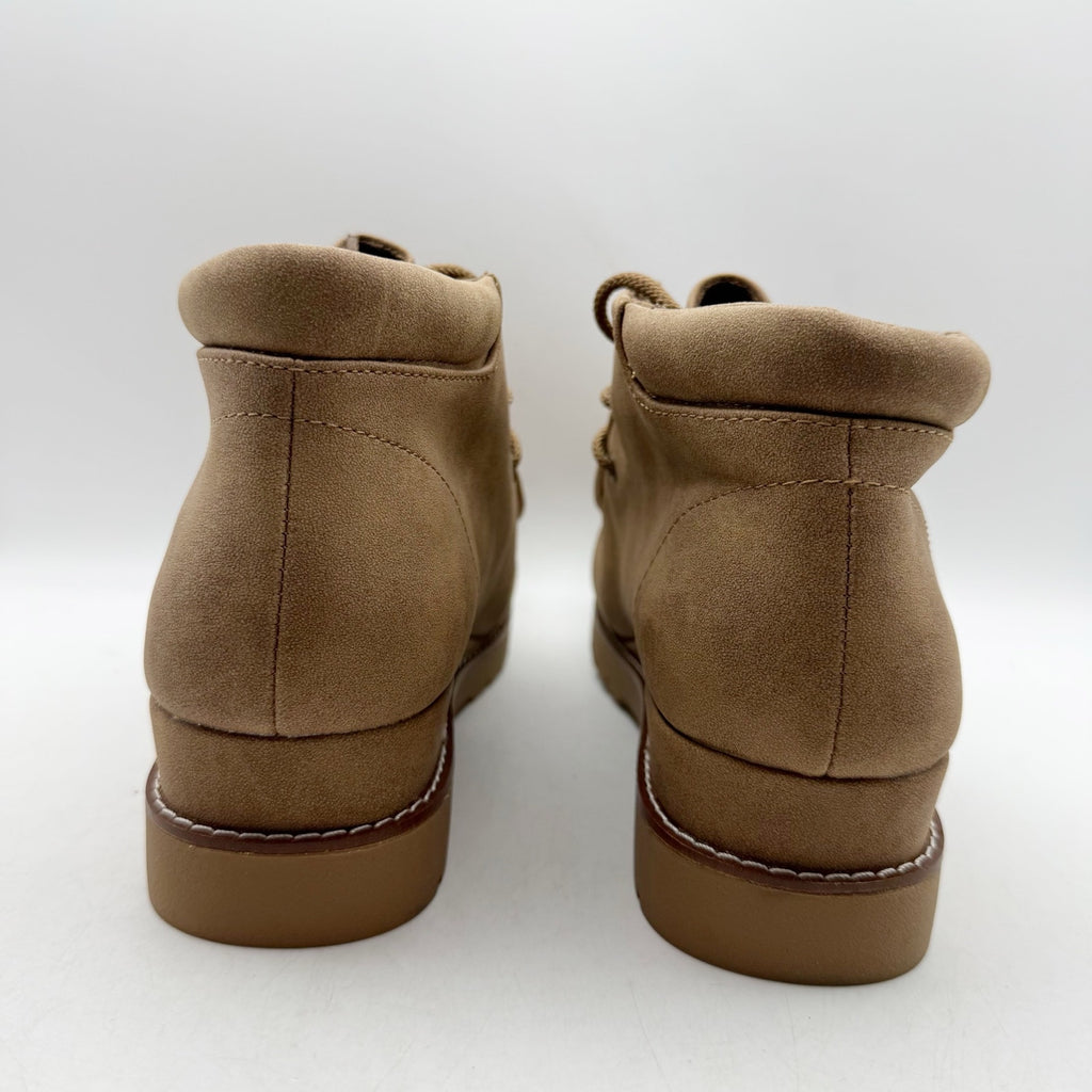 Skechers Womens Chill Wedge Booties US 10 EU 40 Light Brown Vegan Suede NWT