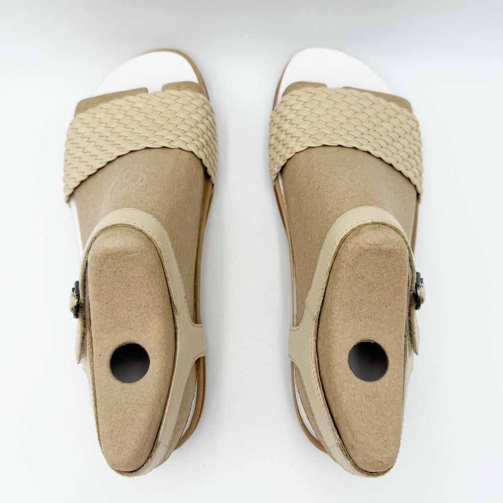 DANSKO Womens Jodie Sandals EU 40 US 9.5-10 Vanilla Tan Woven Leather NIB