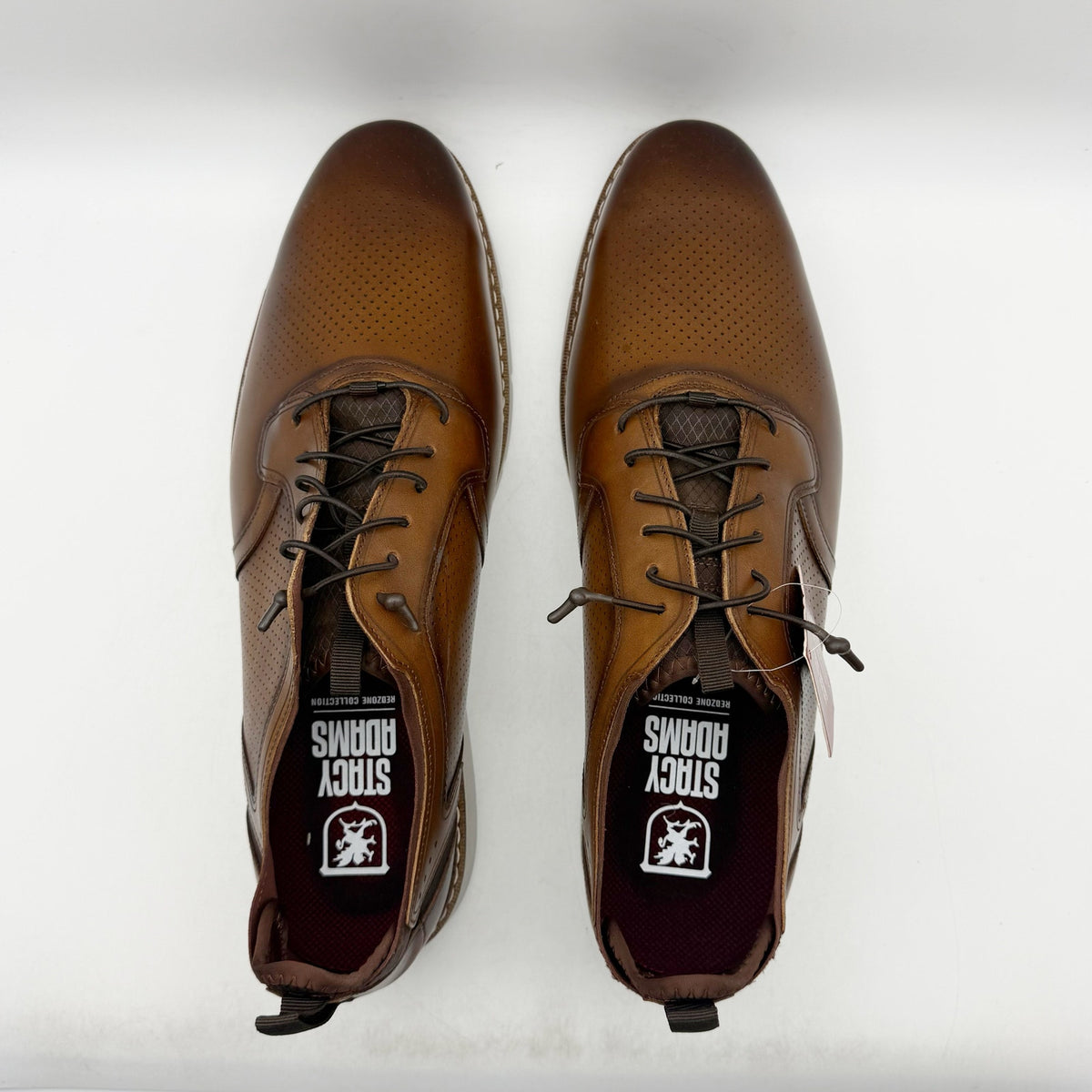 Stacy Adams Mens Sync Slip-On Oxfords Size 15 Wide Brown Leather NWOB