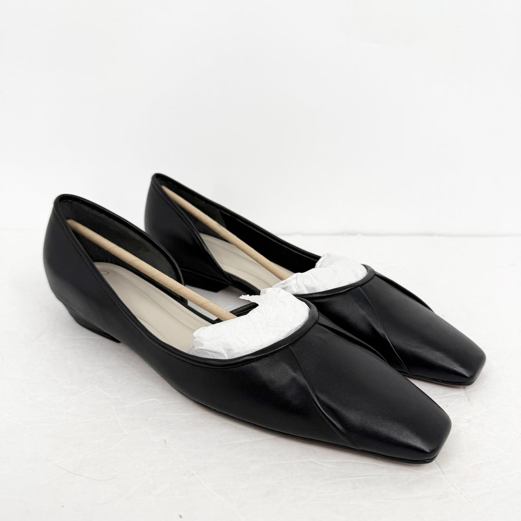 Franco Sarto Womens Debrah Flats US 9.5 M EU 40.5 Black Leather NIB