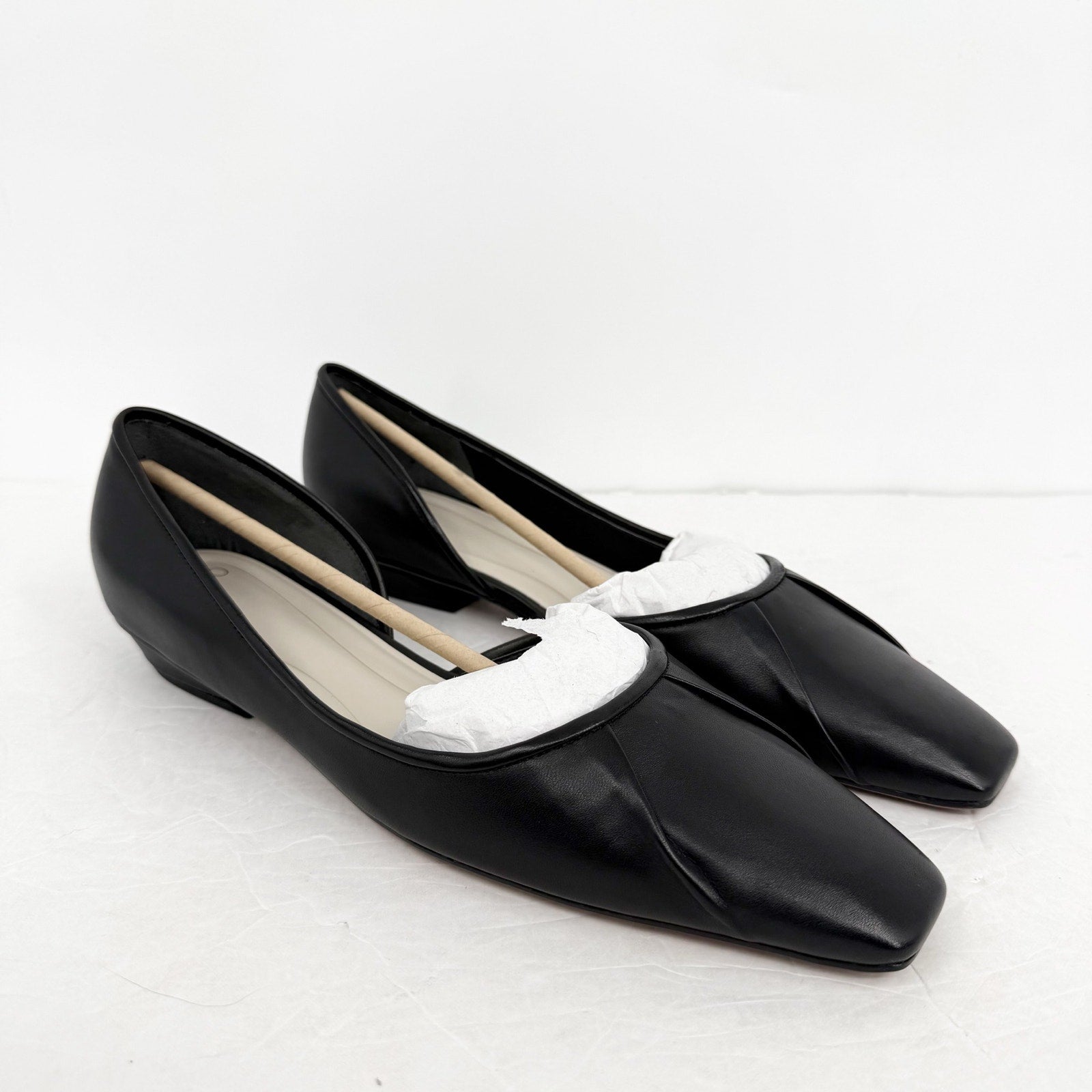 Franco Sarto Womens Debrah Flats US 9.5 M EU 40.5 Black Leather NIB