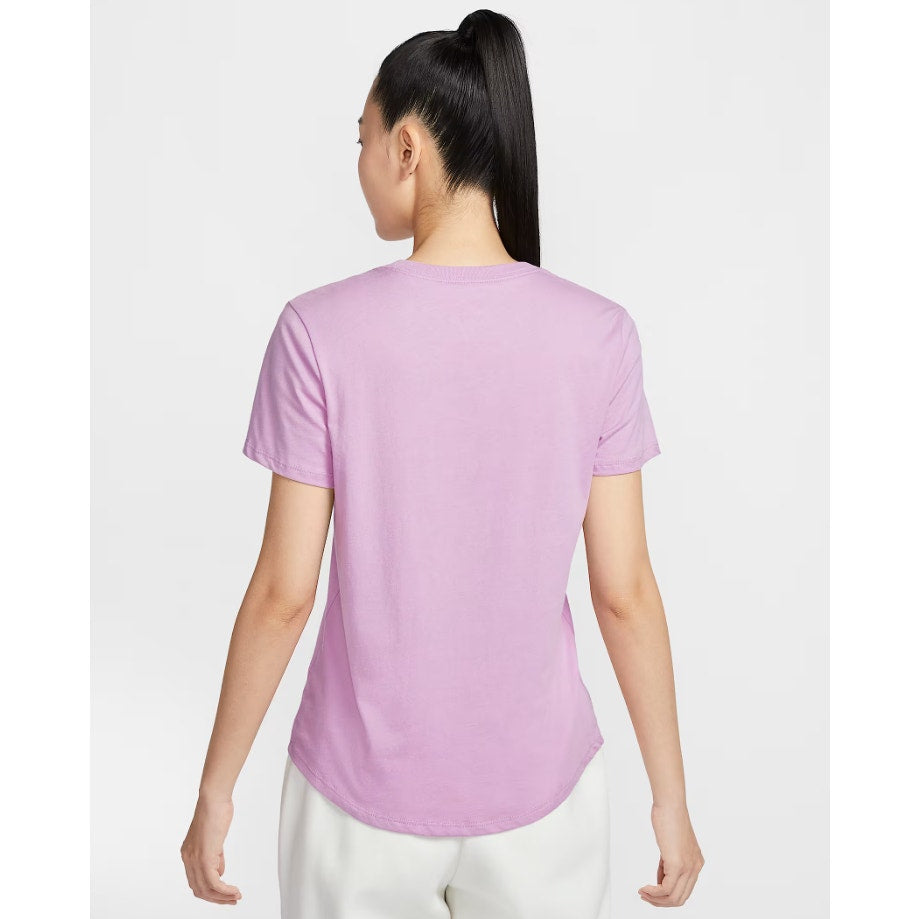 NIKE Women's Club Essentials Logo T-shirt 1X Beyond Pink White 100% Cotton NWOT