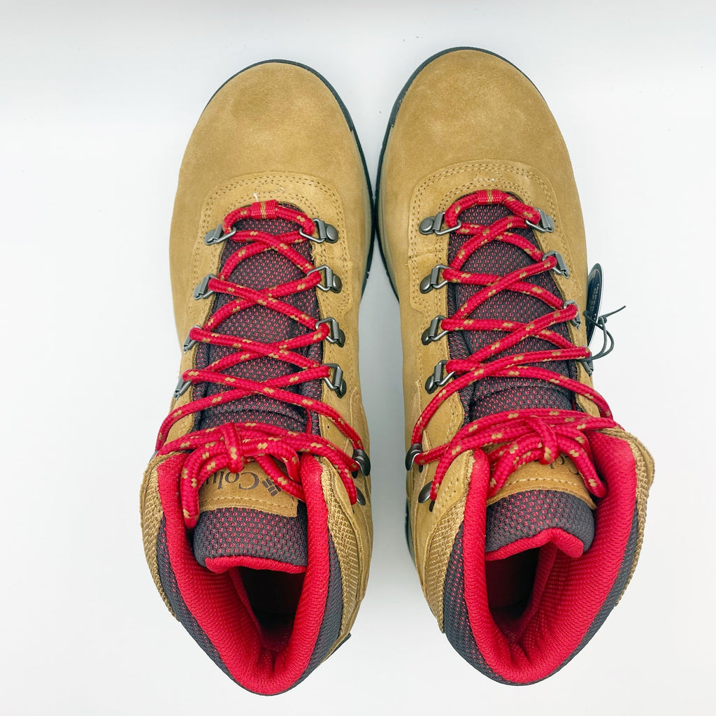 Columbia Womens Newton Ridge Plus Amped Hiking Boots 9.5 WIDE Tan Red WP NIB