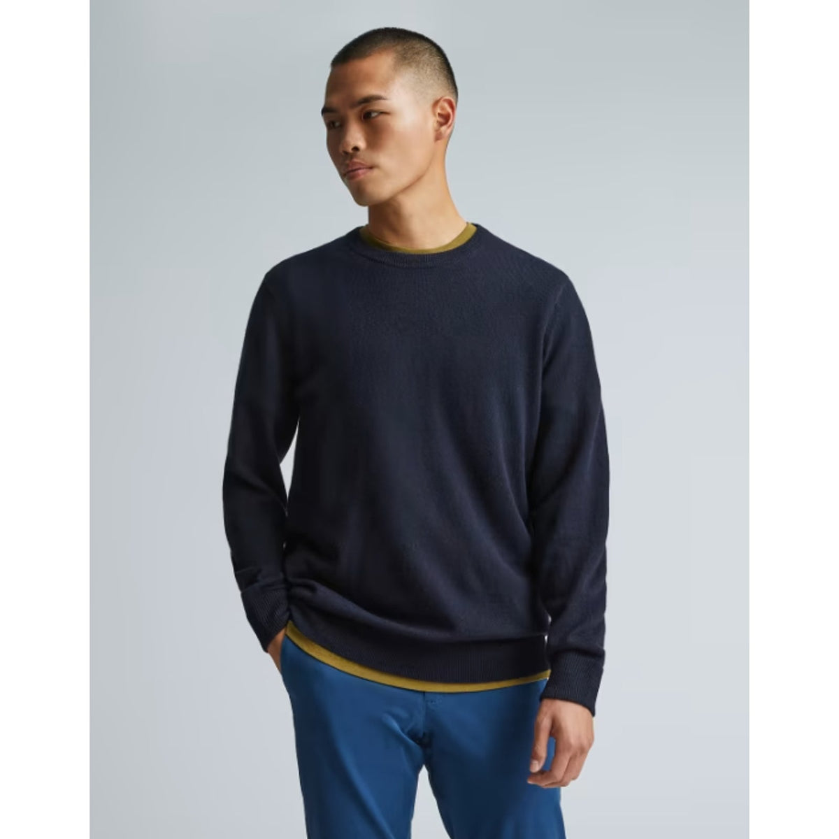 Everlane Mens Grade-A Cashmere Crew Sweater Large Dark Navy Blue NWT